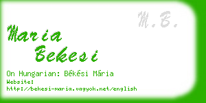 maria bekesi business card