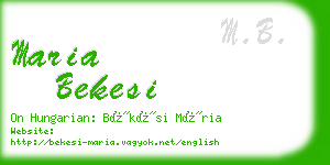 maria bekesi business card